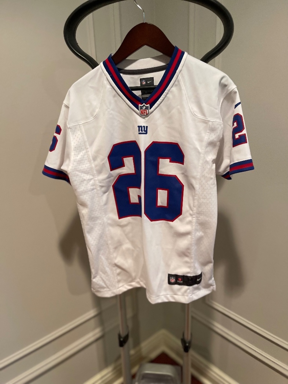 Nike Saquon Barkley #26 New York Giants NFL White Jersey Youth